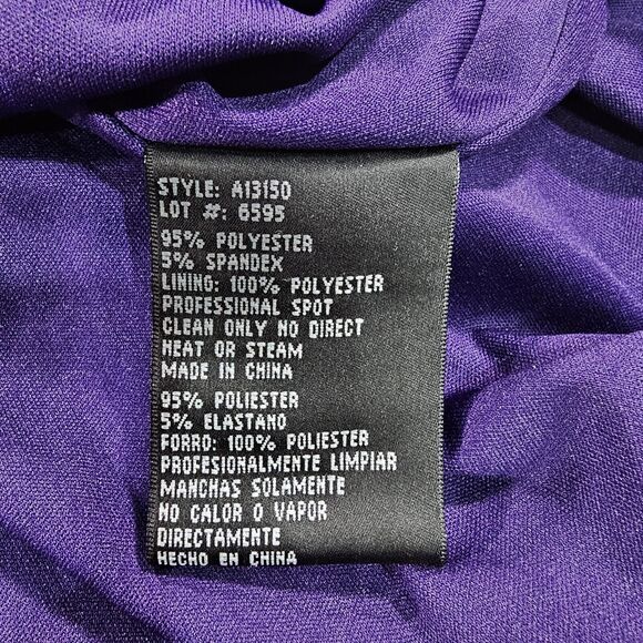 Betsy & Adam WOMENS SIZE 0 Purple Metallic Halter Formal Evening Dress Gown - Picture 16 of 16